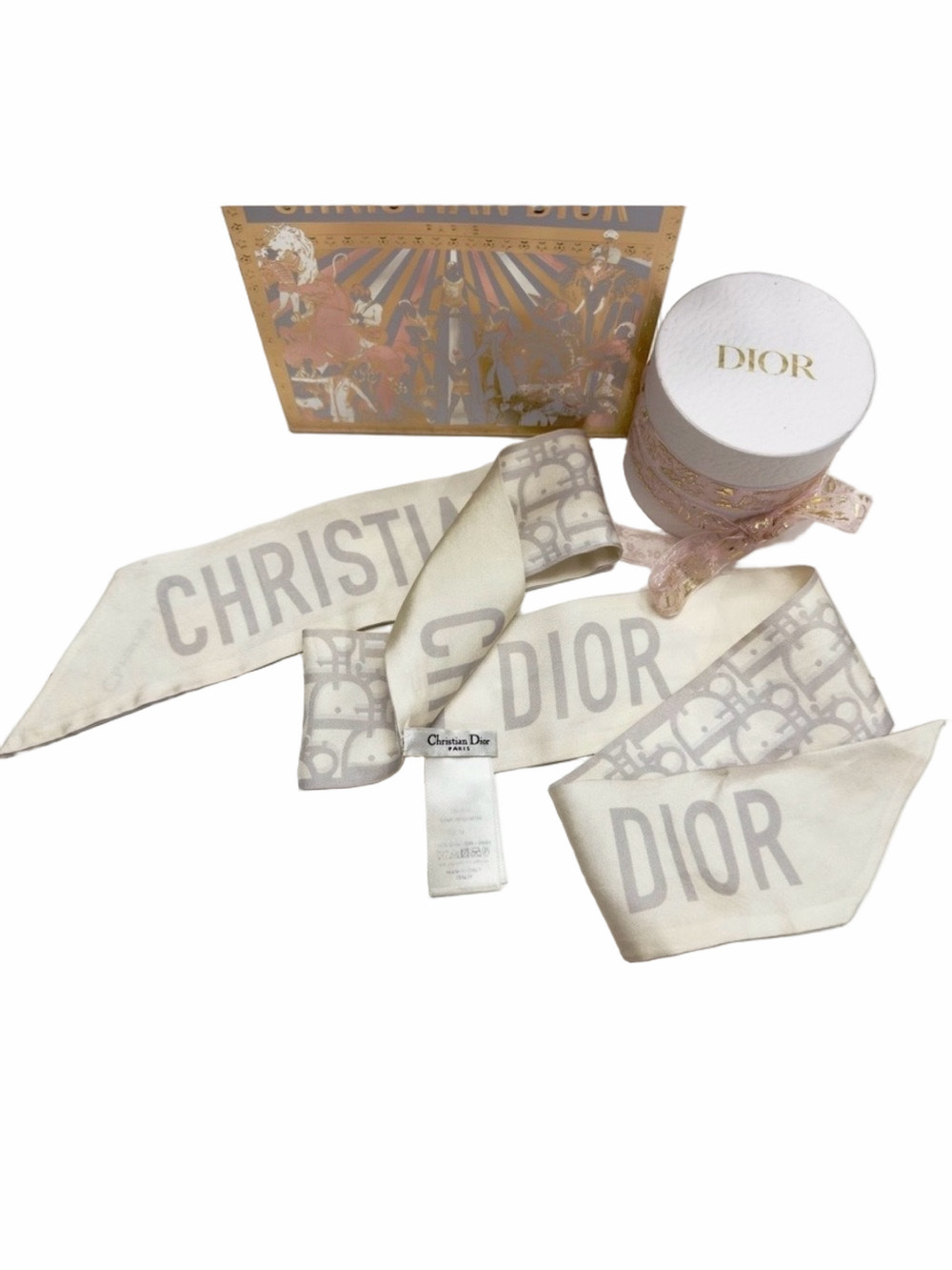 Dior Silk Twilly Ribbon Bag Scarf w Gift Bag